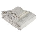 Lr Resources LR Resources THROW05291NAT4250 Solid Ivory Throw Blanket with Fringe - Rectangle THROW05291NAT4250